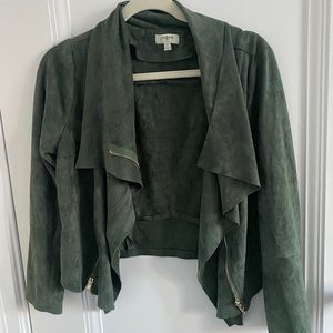 Green suede zip up jacket